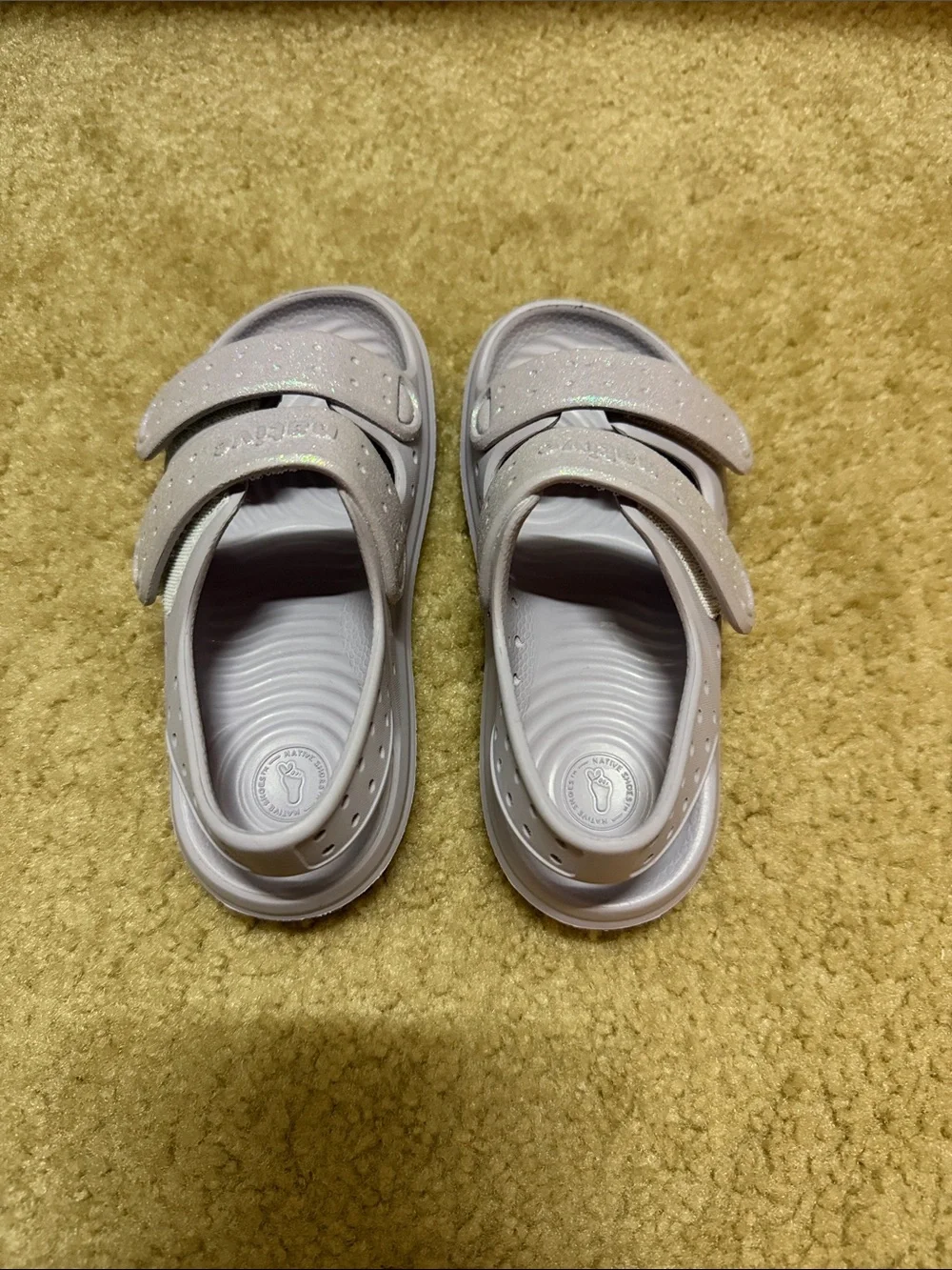 Native Kids Glitter Strap Sandals - Light Pink